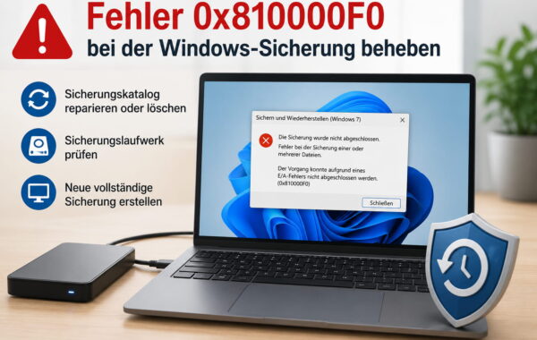 Fehler 0x810000F0 beheben und Windows-Sicherung reparieren