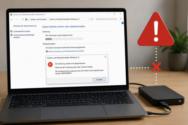 0x810000F0 beheben – Problem mit dem Sicherungskatalog Windows-Sicherung auf externer Festplatte schlägt mit Fehler 0x810000F0 fehl