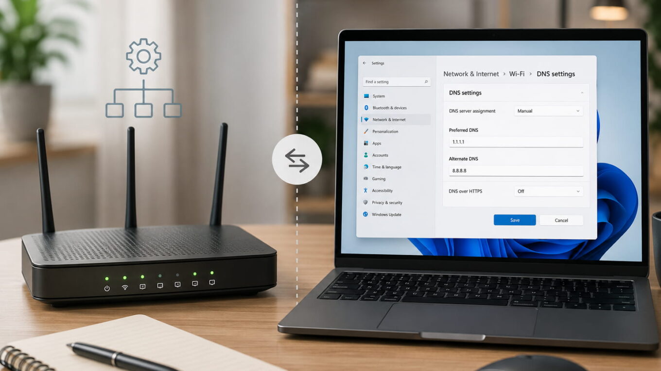 DNS im Router oder PC einstellen im direkten Vergleich