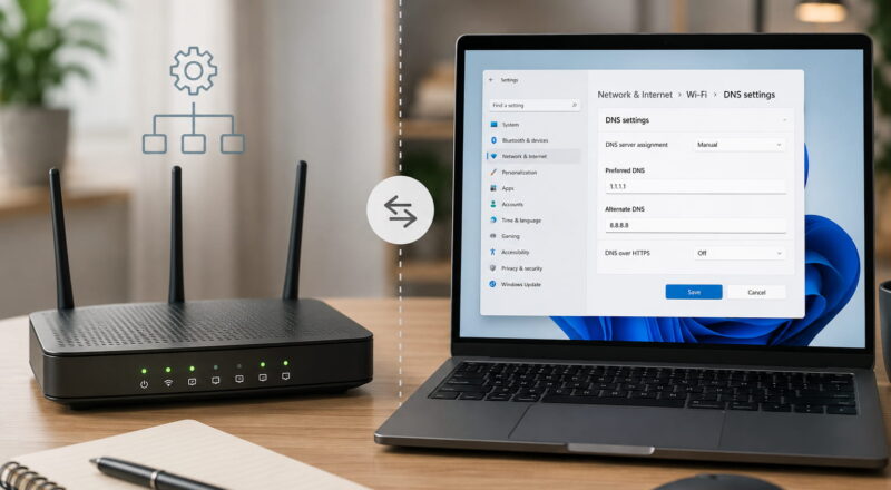 DNS im Router oder PC einstellen im direkten Vergleich