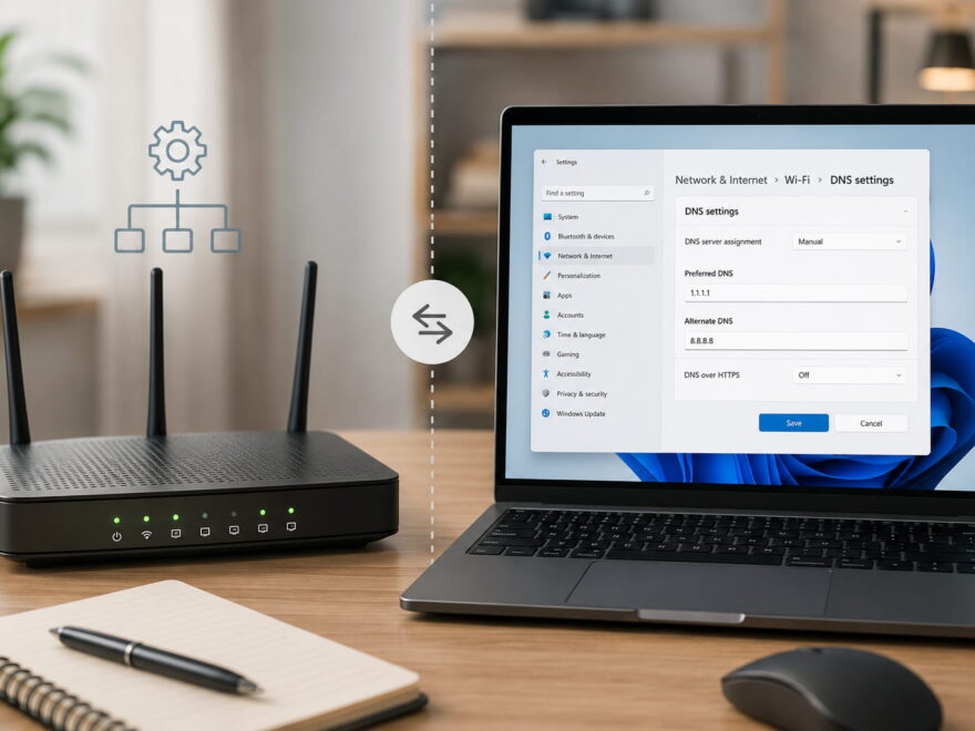 DNS im Router oder PC einstellen im direkten Vergleich