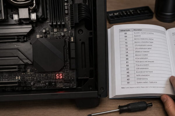Mainboard startet nicht: Fehlercode 55 auf dem Mainboard mit Handbuch zur Diagnose