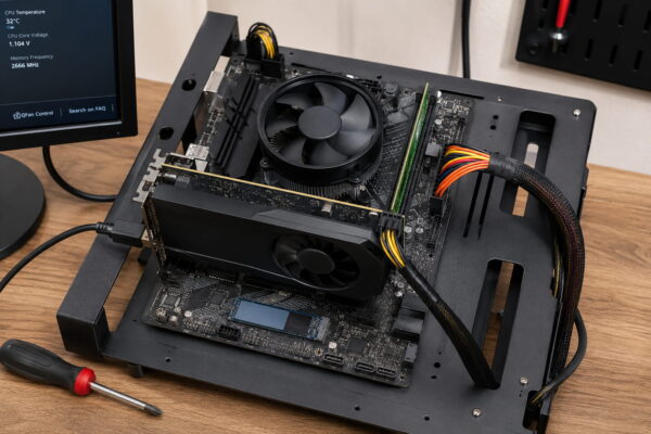 Mainboard startet nicht: Minimalaufbau mit CPU, RAM, Grafikkarte und Netzteil zur Fehlersuche