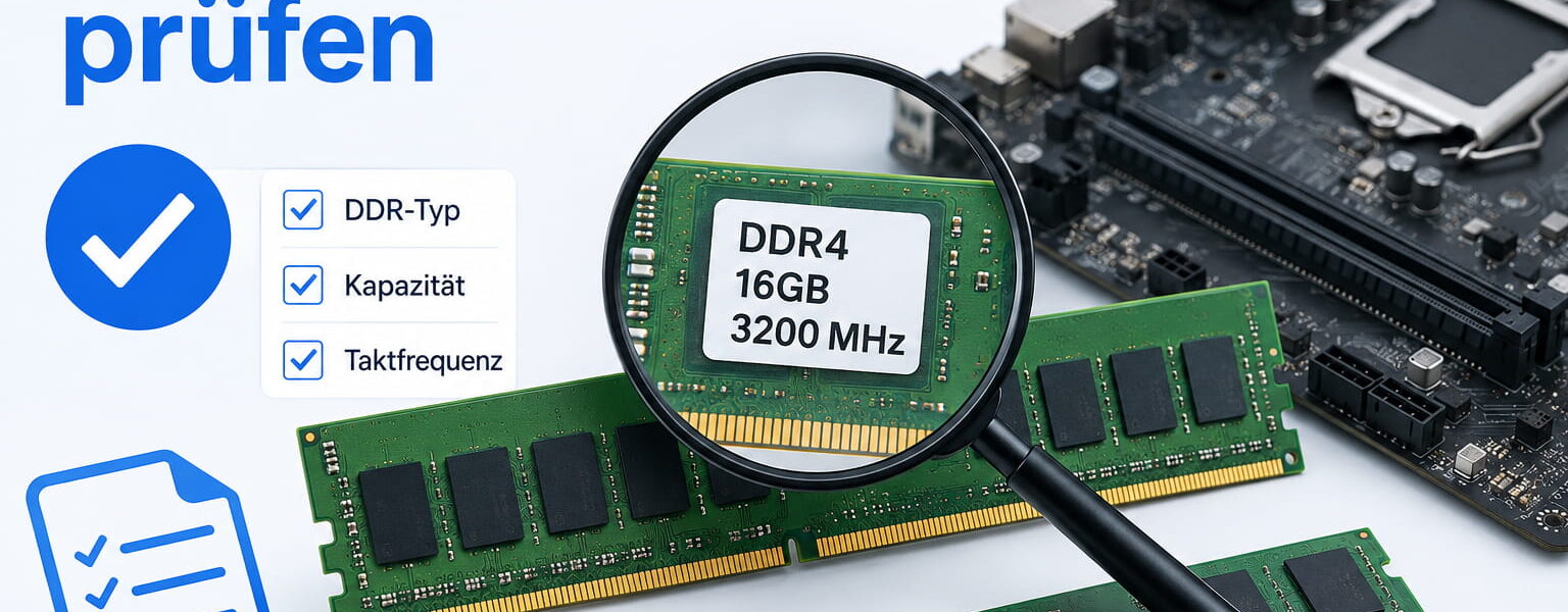 RAM-Kompatibilität prüfen: Arbeitsspeicher mit DDR-Typ, Kapazität und Taktfrequenz abgleichen