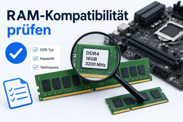 RAM-Kompatibilität prüfen: Arbeitsspeicher mit DDR-Typ, Kapazität und Taktfrequenz abgleichen