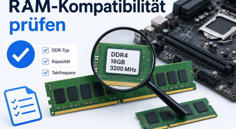 RAM-Kompatibilität prüfen: Arbeitsspeicher mit DDR-Typ, Kapazität und Taktfrequenz abgleichen