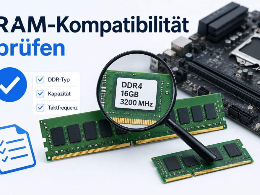 RAM-Kompatibilität prüfen: Arbeitsspeicher mit DDR-Typ, Kapazität und Taktfrequenz abgleichen