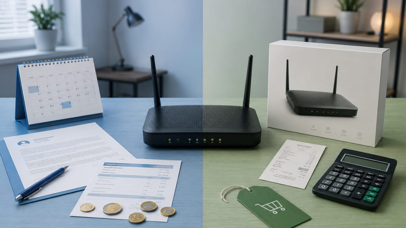 Router mieten oder kaufen im Vergleich mit Vertrag, Kosten und Kaufoption