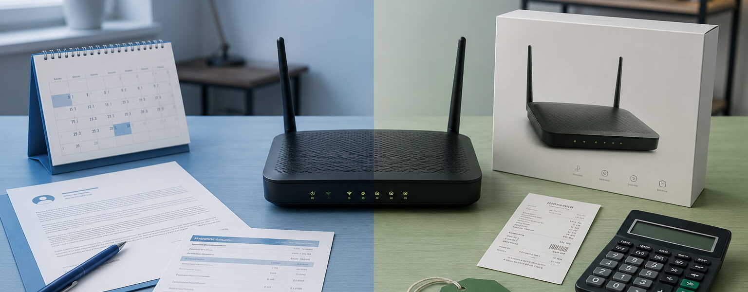 Router mieten oder kaufen im Vergleich mit Vertrag, Kosten und Kaufoption