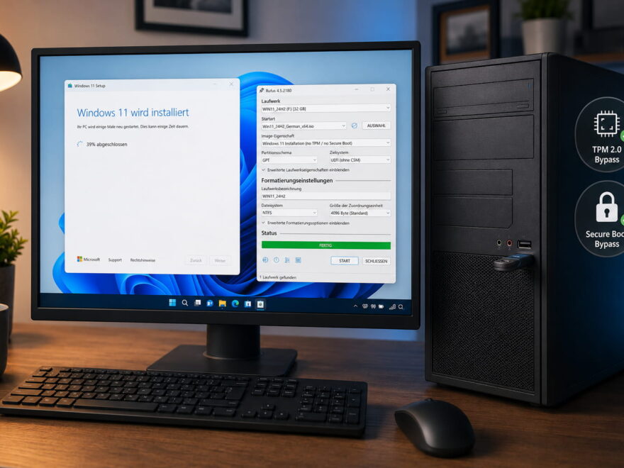 Windows 11 mit Rufus auf inkompatibler Hardware installieren