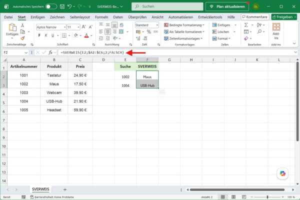 SVERWEIS in Excel mit absoluten Zellbezügen fixieren SVERWEIS in Excel mit absoluten Zellbezügen im Suchbereich