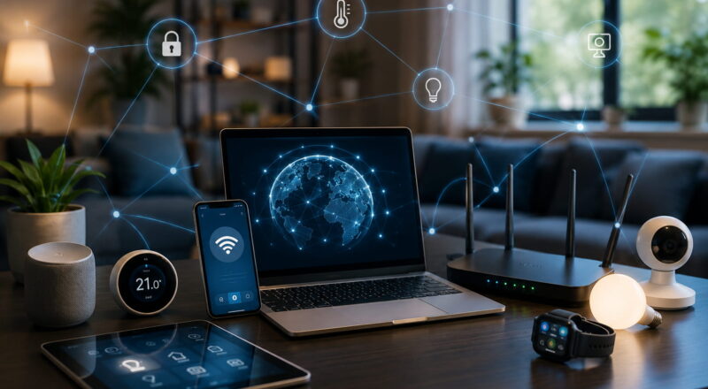 vernetzte welt beitragsbild Vernetzte Welt mit Smart Home, Smartphone und Laptop im Alltag
