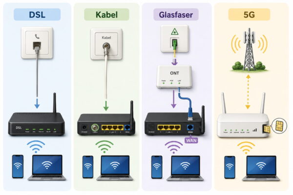 Welcher Router passt zu DSL, Kabel, Glasfaser oder 5G?