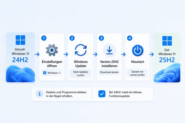 Windows 11 von 24H2 auf 25H2 aktualisieren