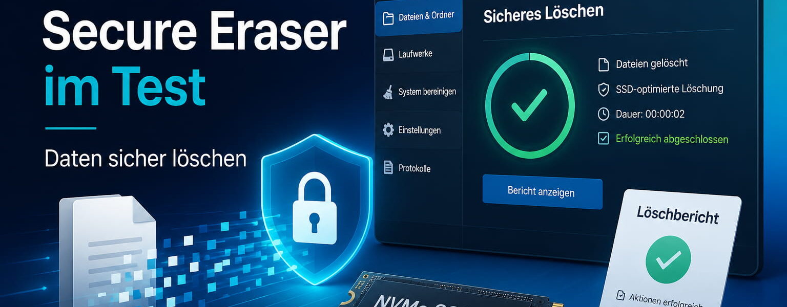 ASCOMP Secure Eraser Test mit sicherem Löschen von Dateien auf SSD