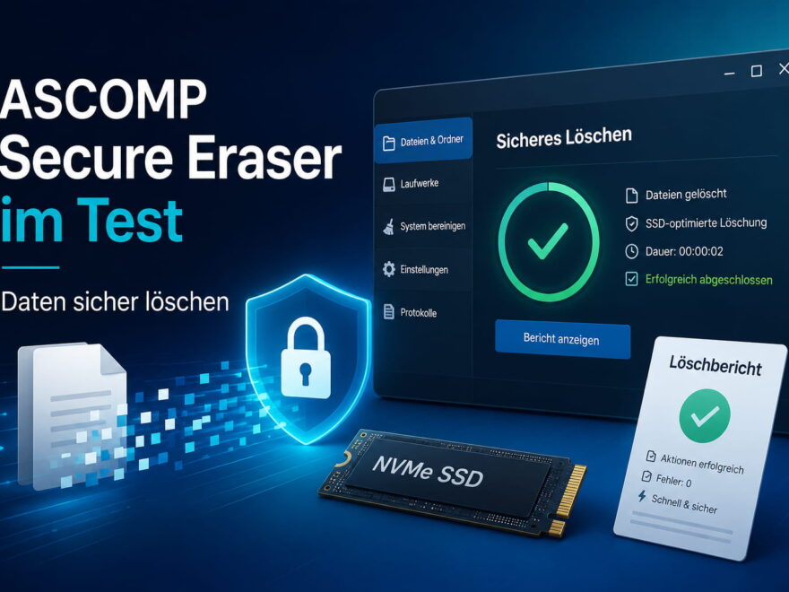 ASCOMP Secure Eraser Test mit sicherem Löschen von Dateien auf SSD