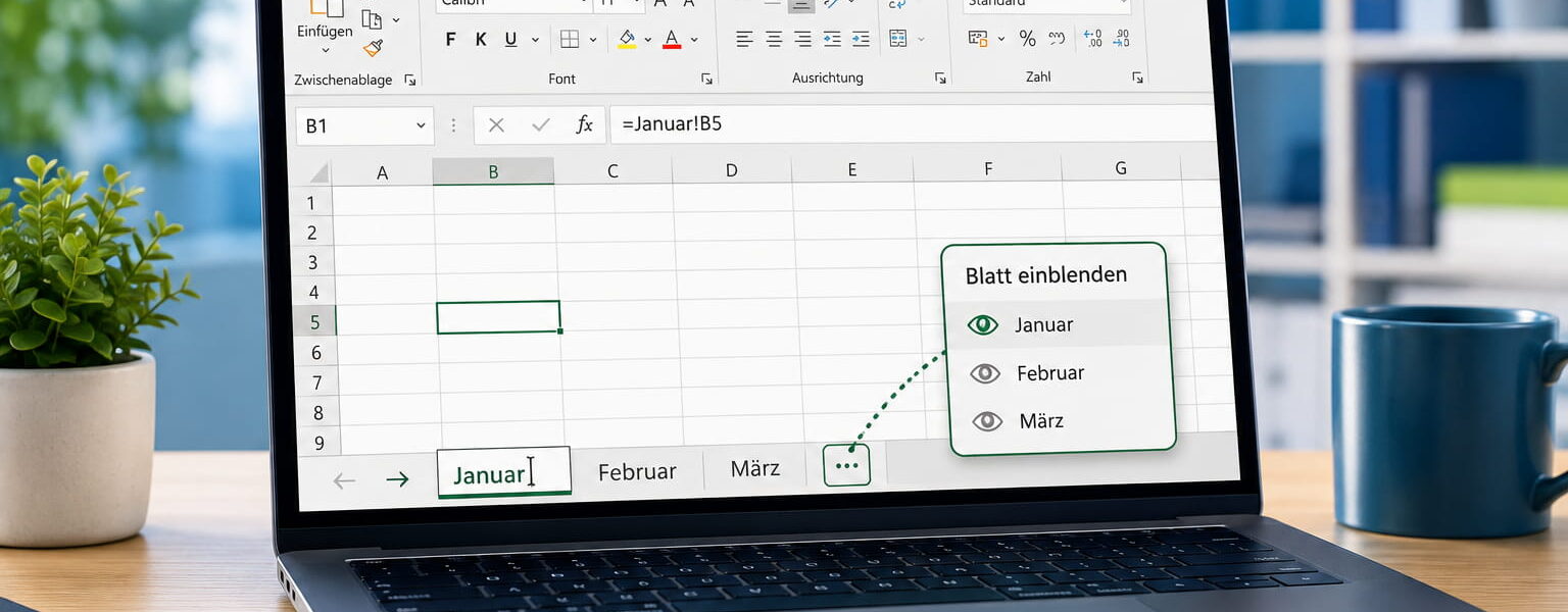Excel-Blattname ändern und in einer Formel verwenden