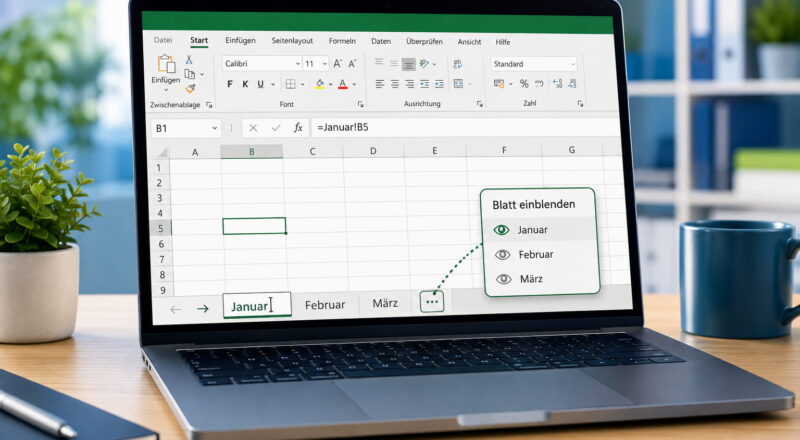 Excel-Blattname ändern und in einer Formel verwenden