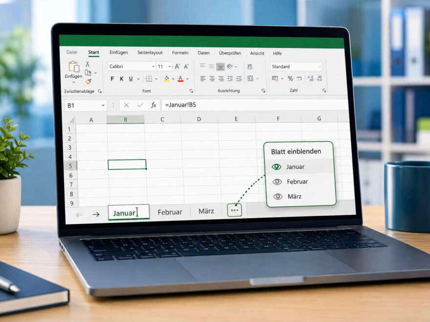 Excel-Blattname ändern und in einer Formel verwenden
