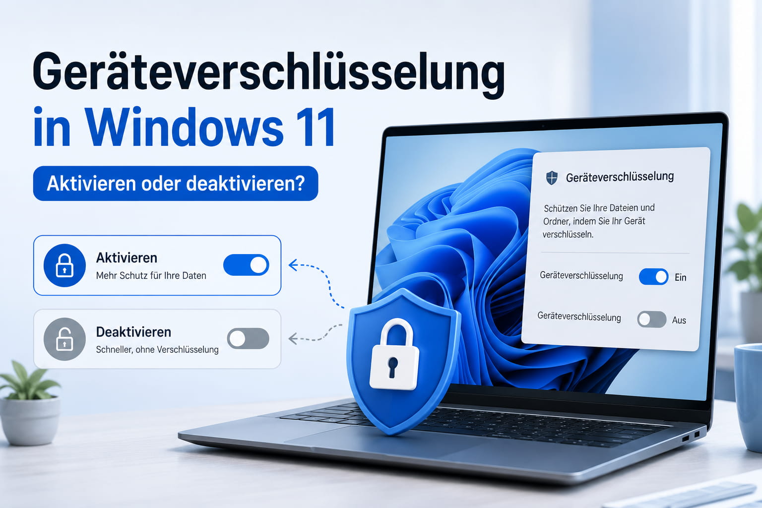 Geräteverschlüsselung in Windows 11 aktivieren oder deaktivieren