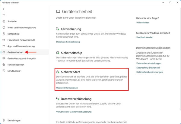 Secure Boot Zertifikate in Windows 11 prüfen
