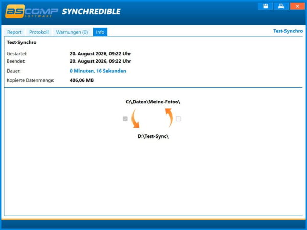 SYNCHREDIBLE synchronisiert neue und umbenannte Dateien