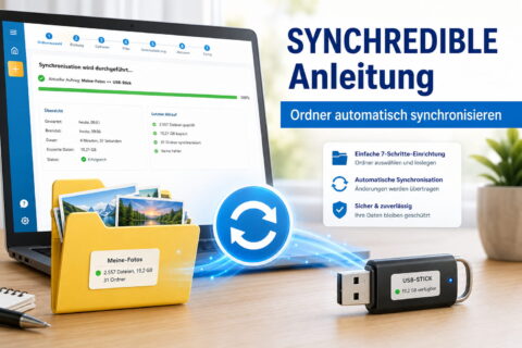 SYNCHREDIBLE Anleitung zum Synchronisieren eines Fotoordners mit einem USB-Stick
