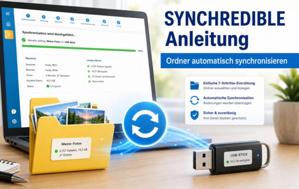 SYNCHREDIBLE Anleitung zum Synchronisieren eines Fotoordners mit einem USB-Stick