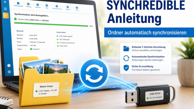 SYNCHREDIBLE Anleitung zum Synchronisieren eines Fotoordners mit einem USB-Stick