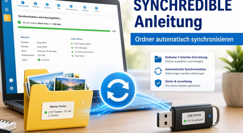 SYNCHREDIBLE Anleitung zum Synchronisieren eines Fotoordners mit einem USB-Stick