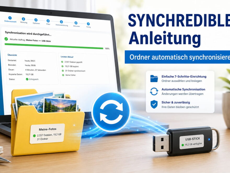 SYNCHREDIBLE Anleitung zum Synchronisieren eines Fotoordners mit einem USB-Stick