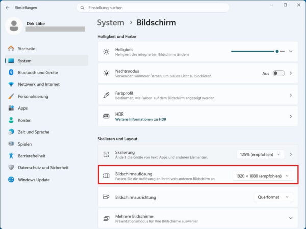 Bildschirmauflösung in Windows 11 anpassen Windows 11 Bildschirmauflösung für den Fernseher einstellen