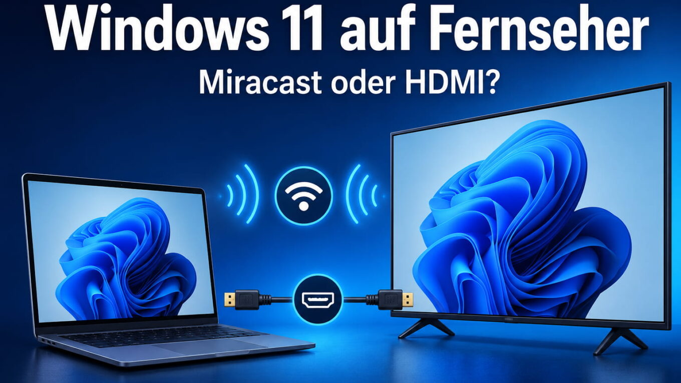 Windows 11 Bildschirm auf Fernseher übertragen mit Miracast oder HDMI