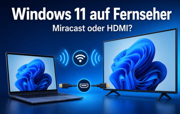 Windows 11 Bildschirm auf Fernseher übertragen mit Miracast oder HDMI