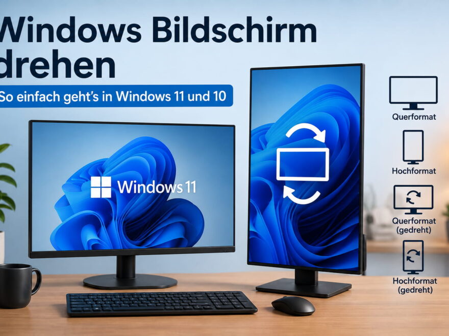 Windows Bildschirm drehen mit Querformat und Hochformat in Windows 11 und 10