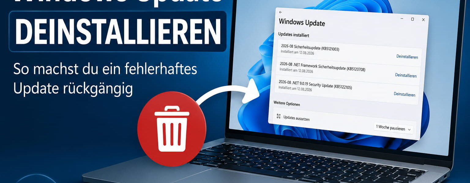 Windows Update deinstallieren und fehlerhafte Aktualisierung rückgängig machen
