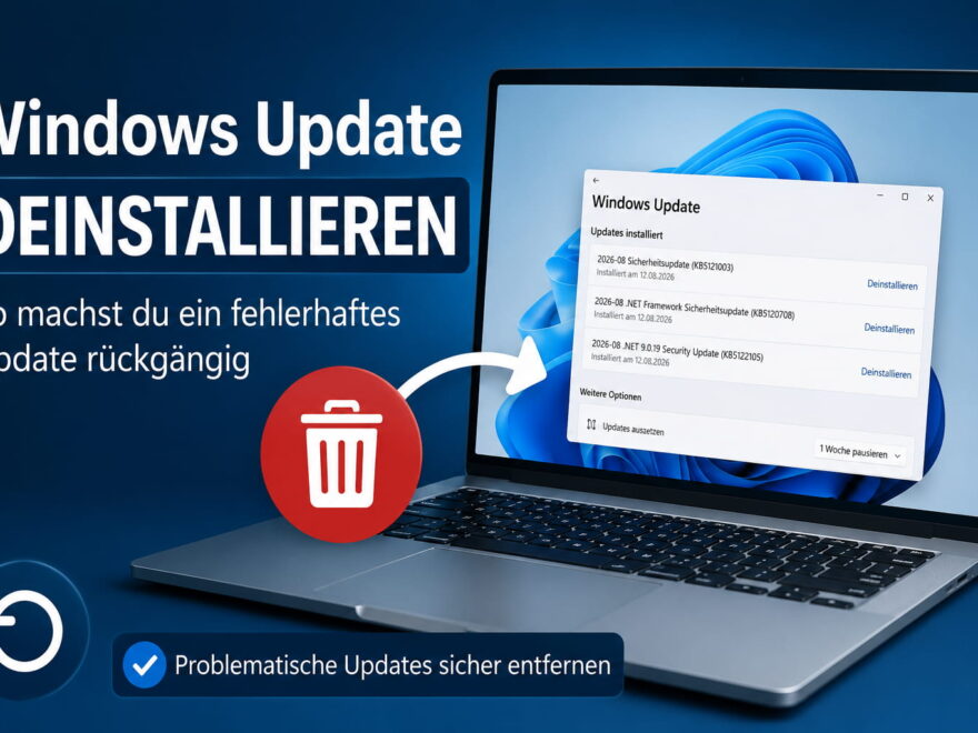 Windows Update deinstallieren und fehlerhafte Aktualisierung rückgängig machen