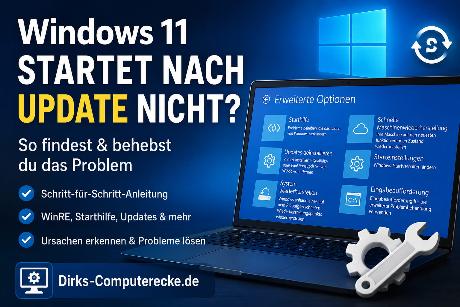 Windows 11 startet nach Update nicht mehr – Reparatur mit WinRE und Starthilfe