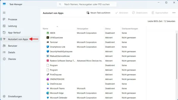 Autostart-Apps in Windows 11 deaktivieren Start-Apps im Task-Manager von Windows 11