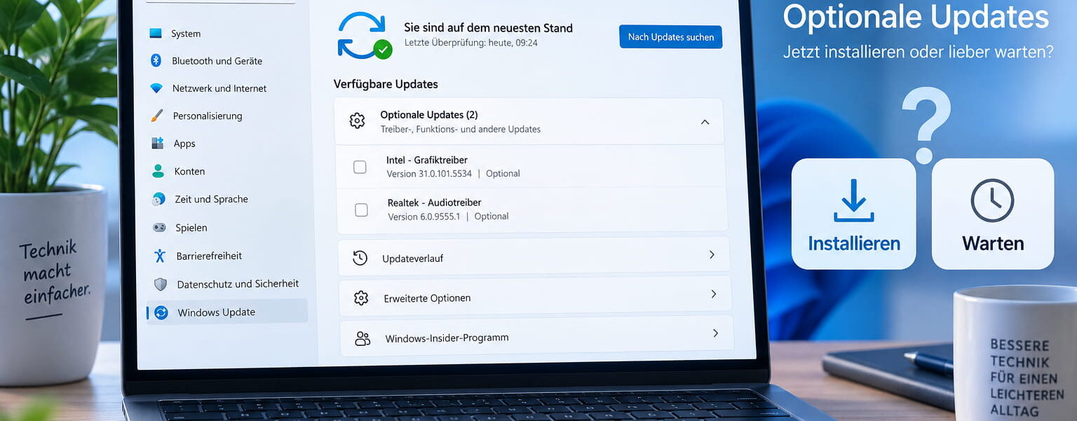 Optionale Updates in Windows 11 installieren oder abwarten