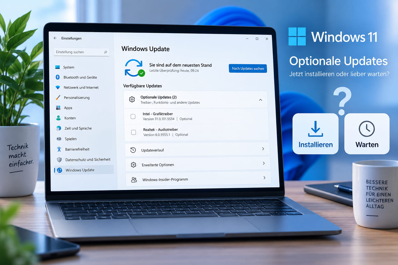 Optionale Updates in Windows 11 installieren oder abwarten