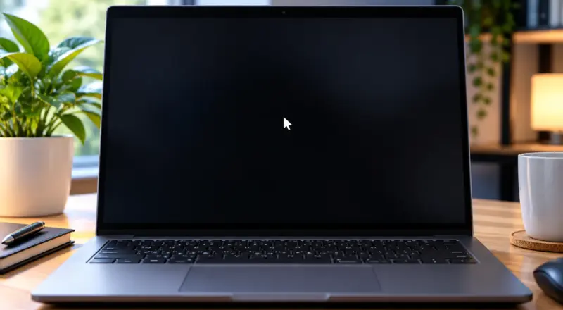 schwarzer bildschirm beitragsbild Windows 11 schwarzer Bildschirm nach Anmeldung mit sichtbarem Mauszeiger