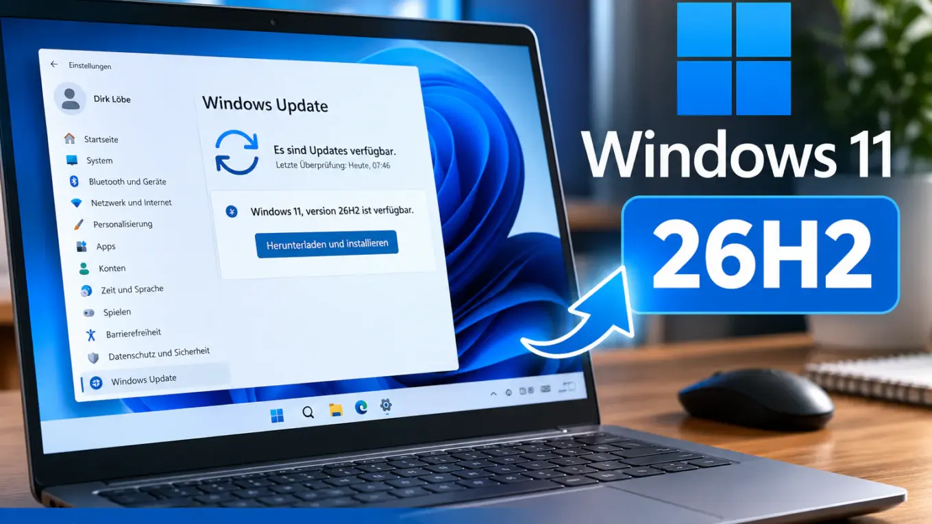 Windows 11 26H2 Update auf einem Laptop
