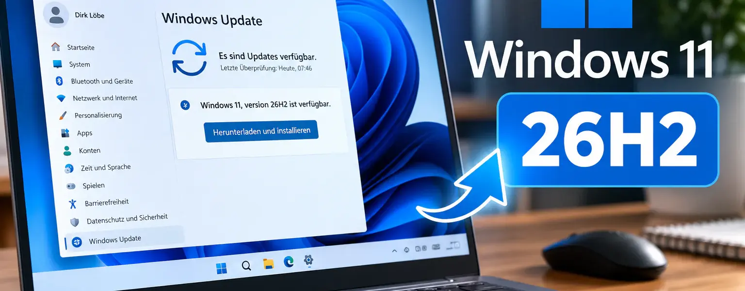 Windows 11 26H2 Update auf einem Laptop