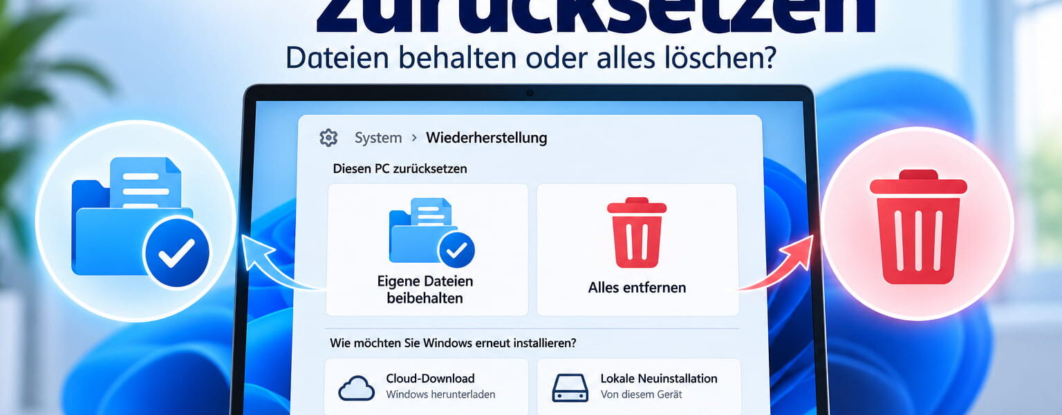 Windows 11 zurücksetzen und Dateien behalten oder löschen