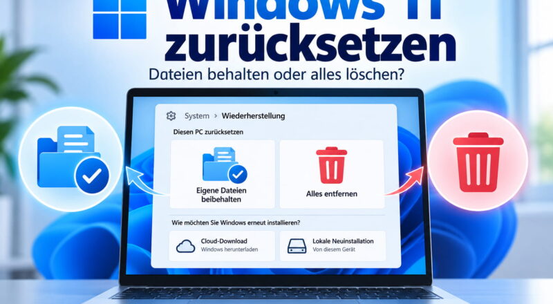 windows 11 zuruecksetzen beitragsbild Windows 11 zurücksetzen und Dateien behalten oder löschen