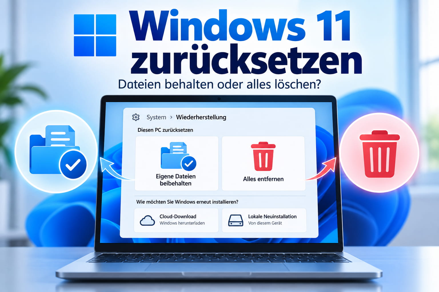 windows 11 zuruecksetzen beitragsbild Windows 11 zurücksetzen und Dateien behalten oder löschen