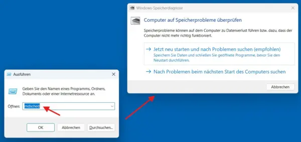Windows-Speicherdiagnose unter Windows 11 RAM testen: Windows-Speicherdiagnose unter Windows 11 vor dem Neustart