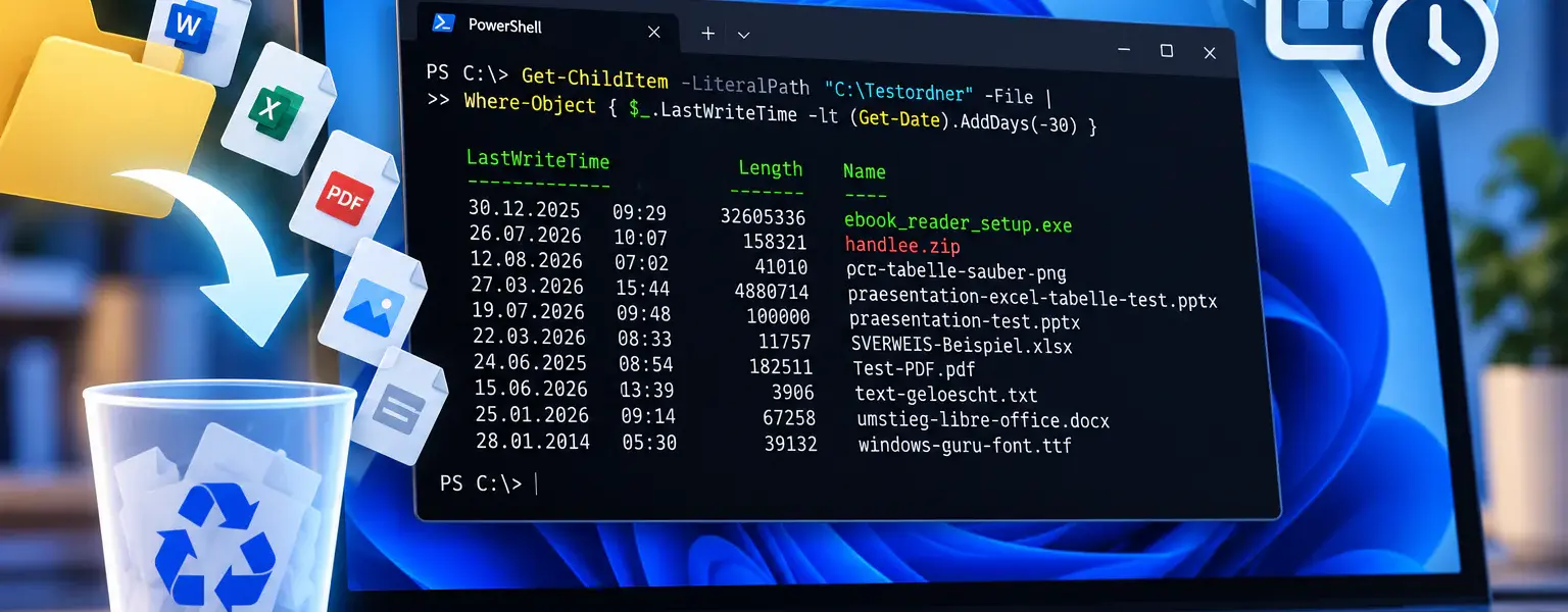 Alte Dateien automatisch löschen mit PowerShell unter Windows 11