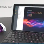Ashampoo Burning Studio 2027 mit Programmoberfläche auf einem Laptop